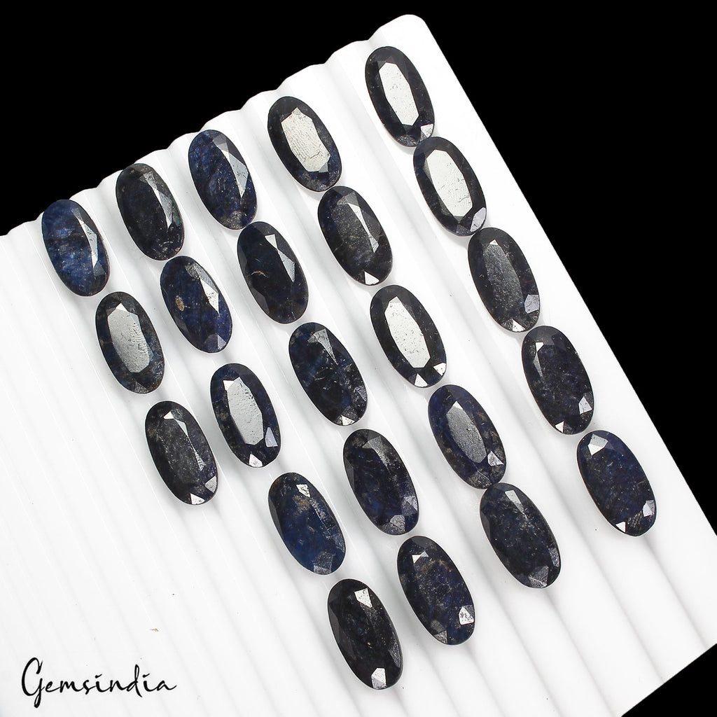 250 Cts/23 Pcs Natural Blue Sapphire Oval Faceted Loose Calibrated 20x10mm Gems