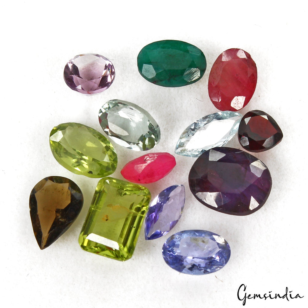 Lot of Natural Stones Semi Precious Mix Cut Gems For Jewelry Collection 13 Pcs