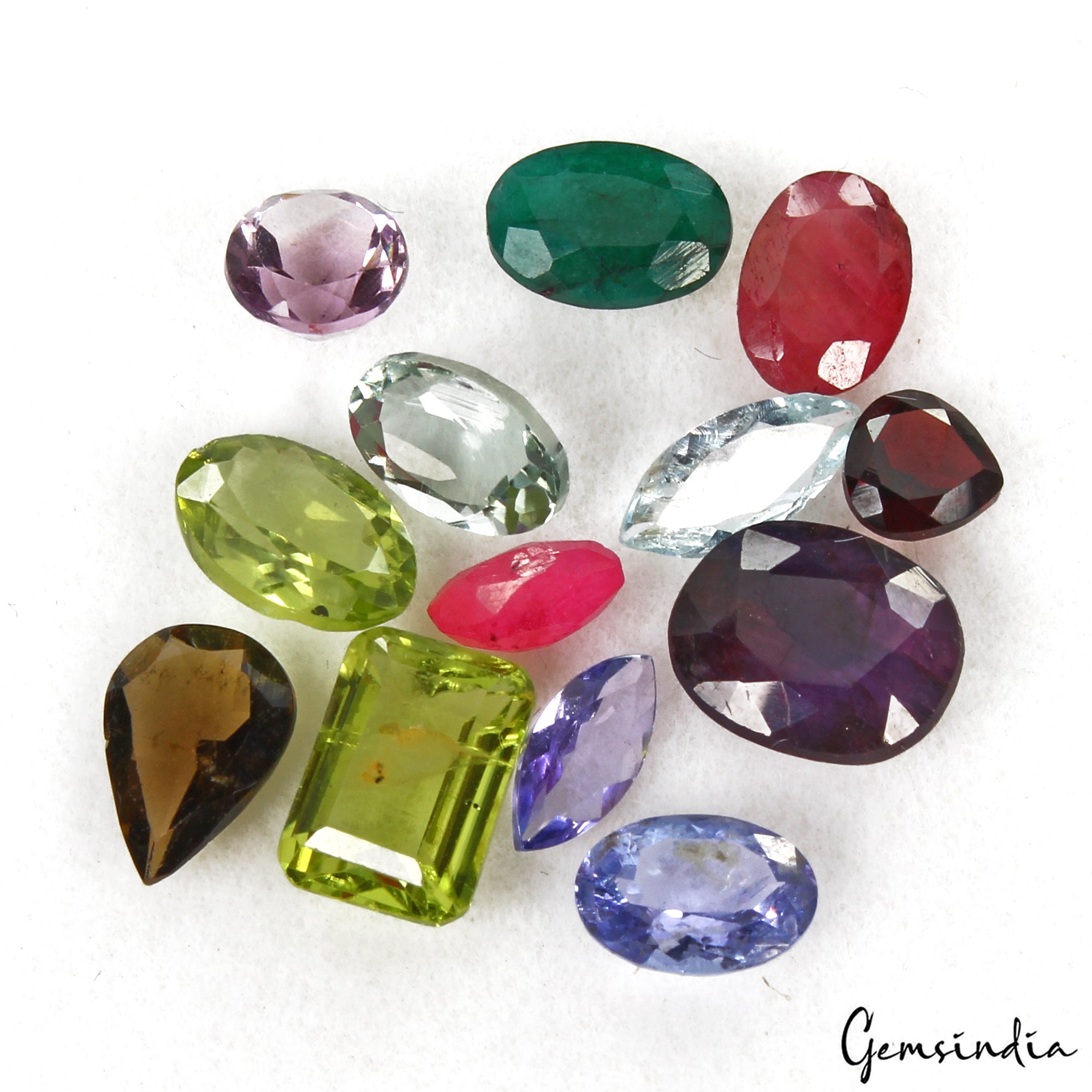 Lot of Natural Stones Semi Precious Mix Cut Gems For Jewelry Collection 13 Pcs