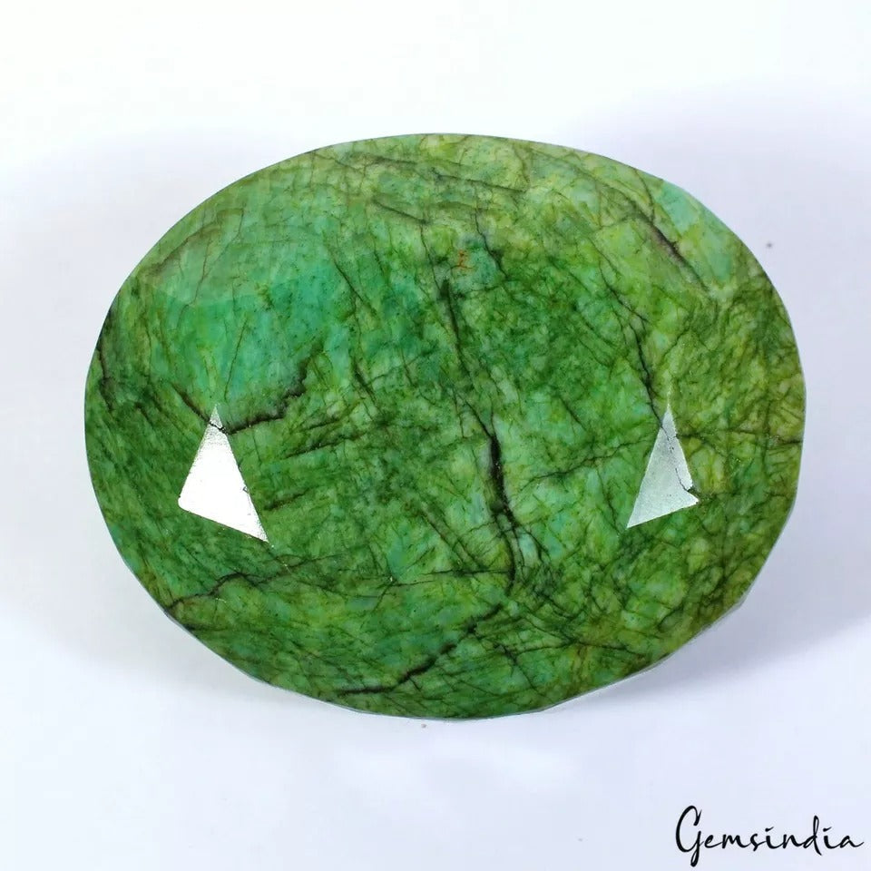 2160 Cts Natural Brazilian Green Emerald Oval Faceted Loose Huge Gem-84x69x46mm