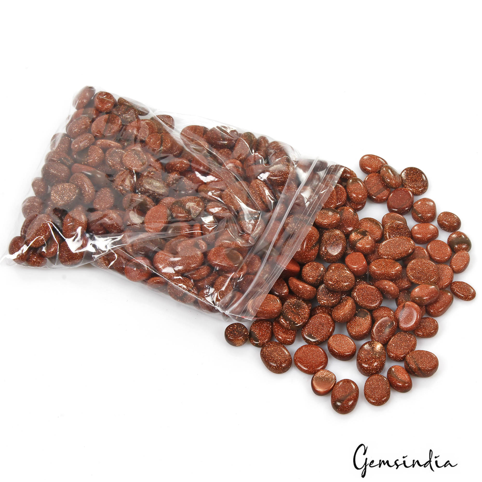 Sunstone Lot, Cabochon, Untreated, Brown — 268 Pieces, 9mm to 17mm, 1380 Ct