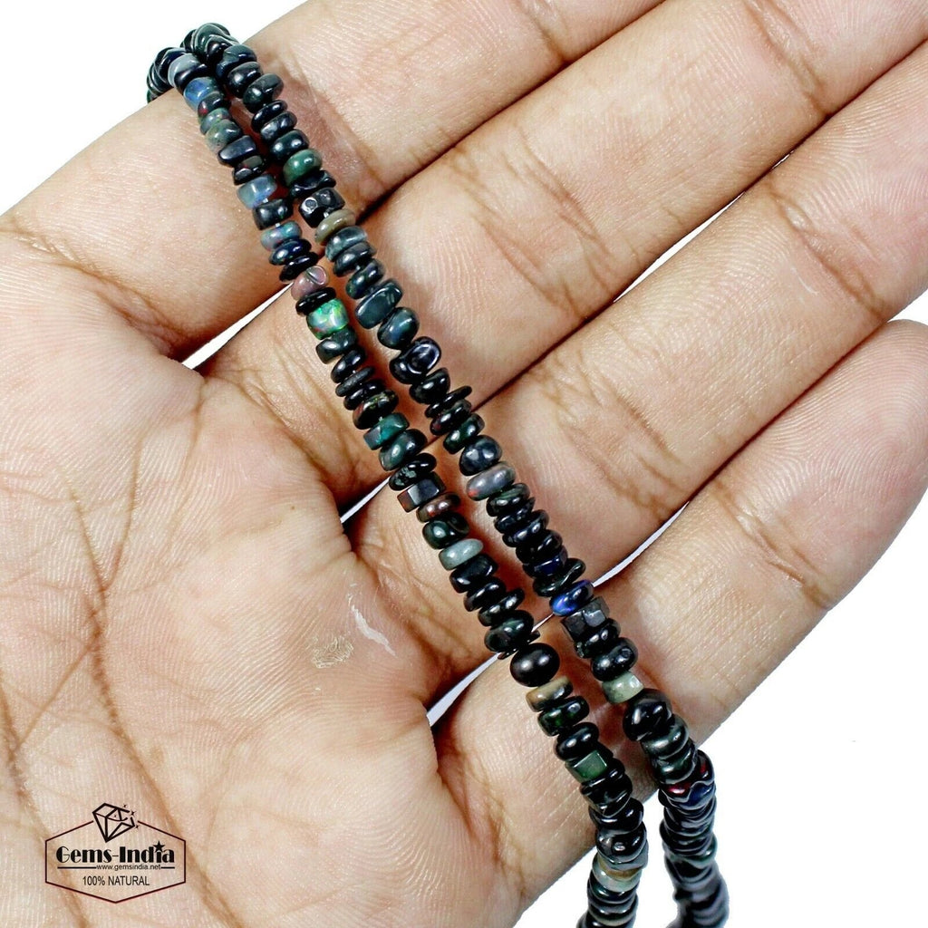Black Opal Beaded Strand — 3mm to 5mm, 42.80 Ct, Ethiopia