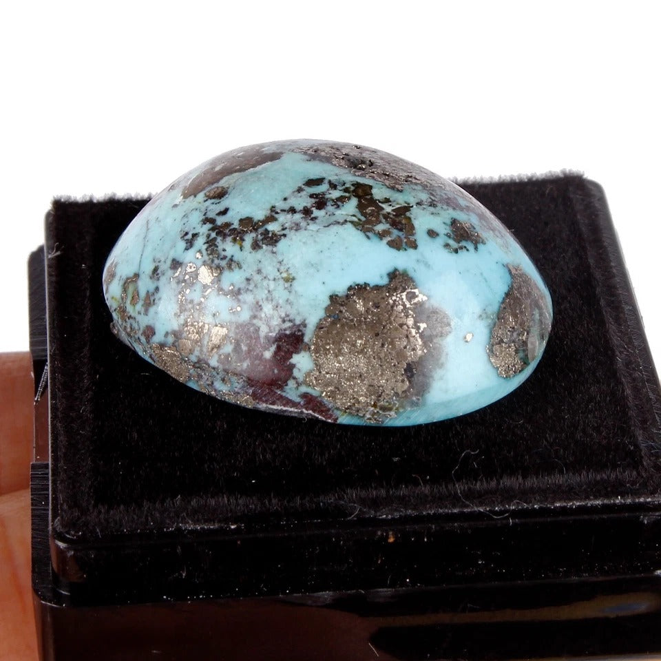 62.10 Cts Natural Untreated Copper Blue Turquoise Oval Cab Loose Gem For Pendant