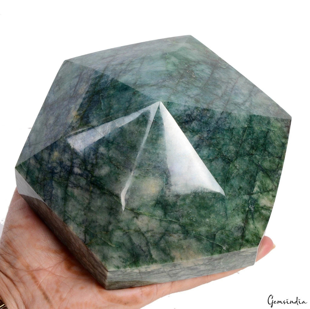 Huge 2.26 Kilo Natural Brazilian Green Emerald Hexagon Cut Museum Size Loose Gem