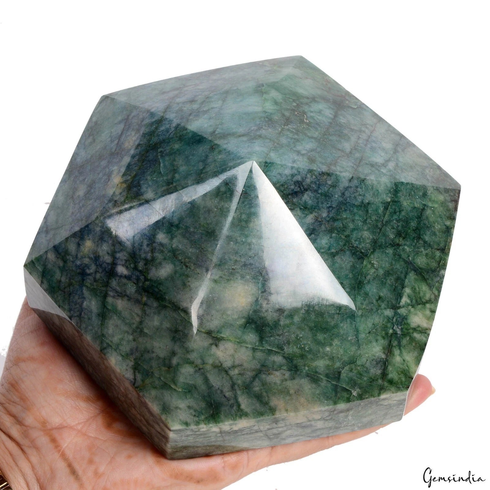 Huge 2.26 Kilo Natural Brazilian Green Emerald Hexagon Cut Museum Size Loose Gem