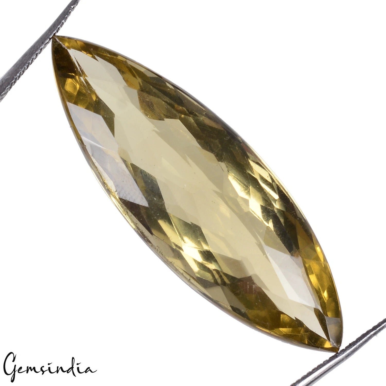32.80 Cts Natural Untreated Brazilian Citrine Marquise Checker Cut Gems For Ring