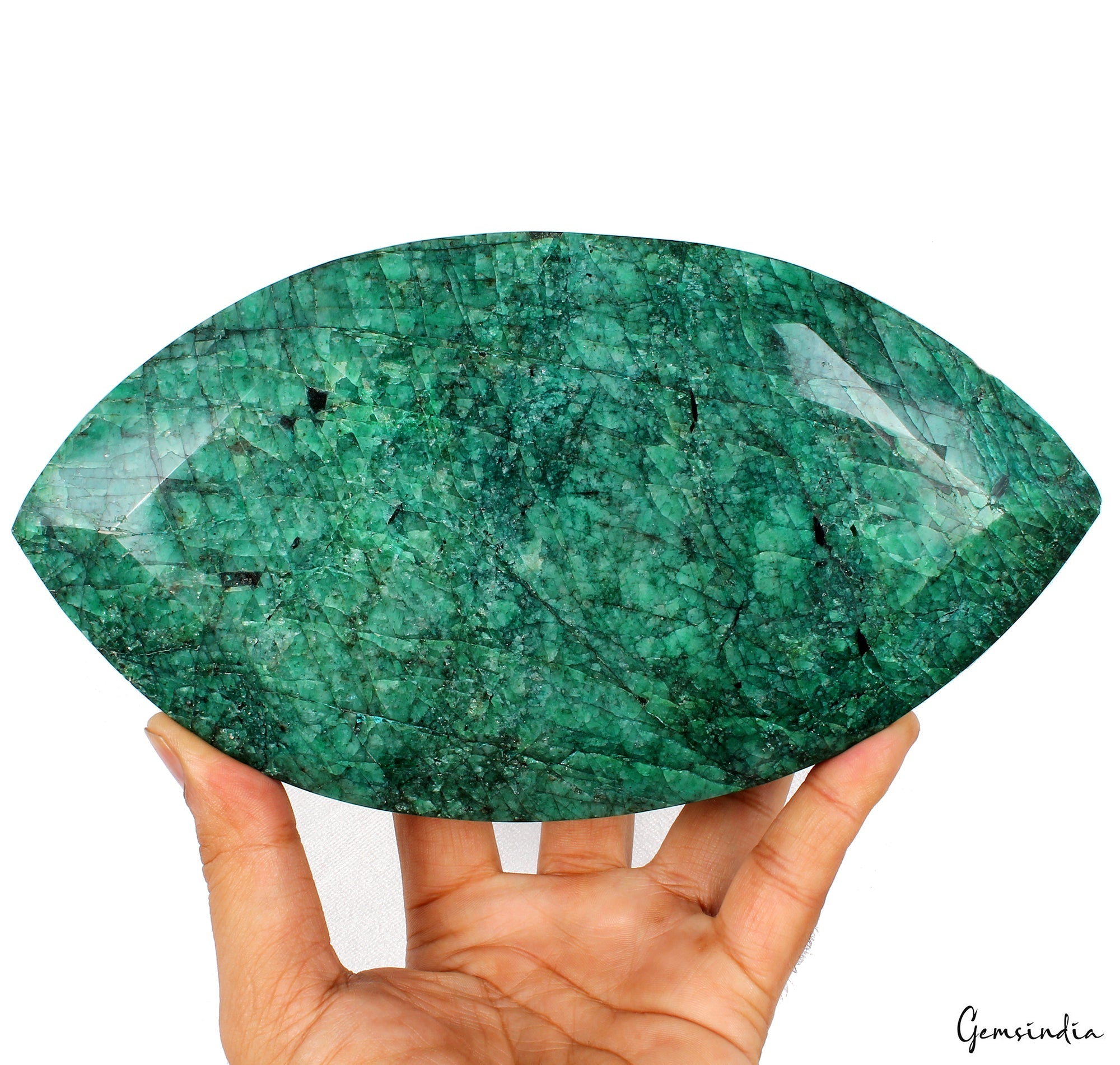 2.3 Kilo Natural Green Emerald Marquise Cut Earth mined Huge Brazilian Gemstone
