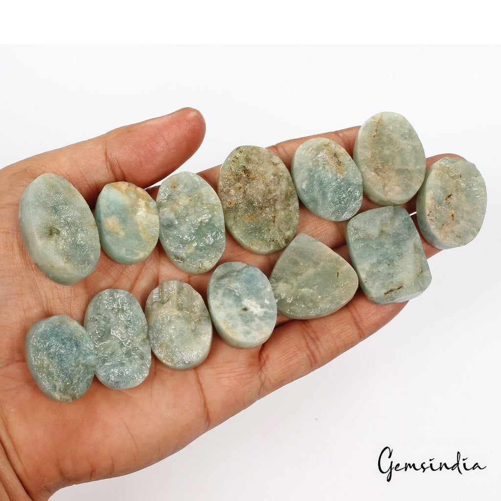 730 Cts/13 Pcs Natural Untreated Beryl Aquamarine Druzy Rough Mix Cut Gems Lot