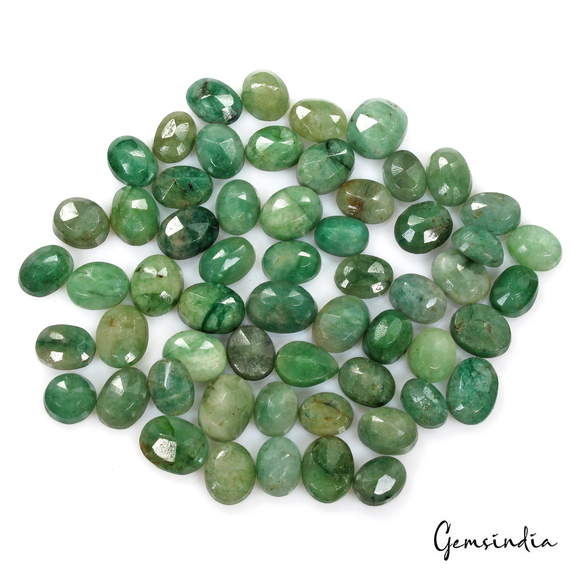 Certified 320 Cts/58 Pcs Natural Brazilian Green Emerald Mix Cut Gem For Jewelry