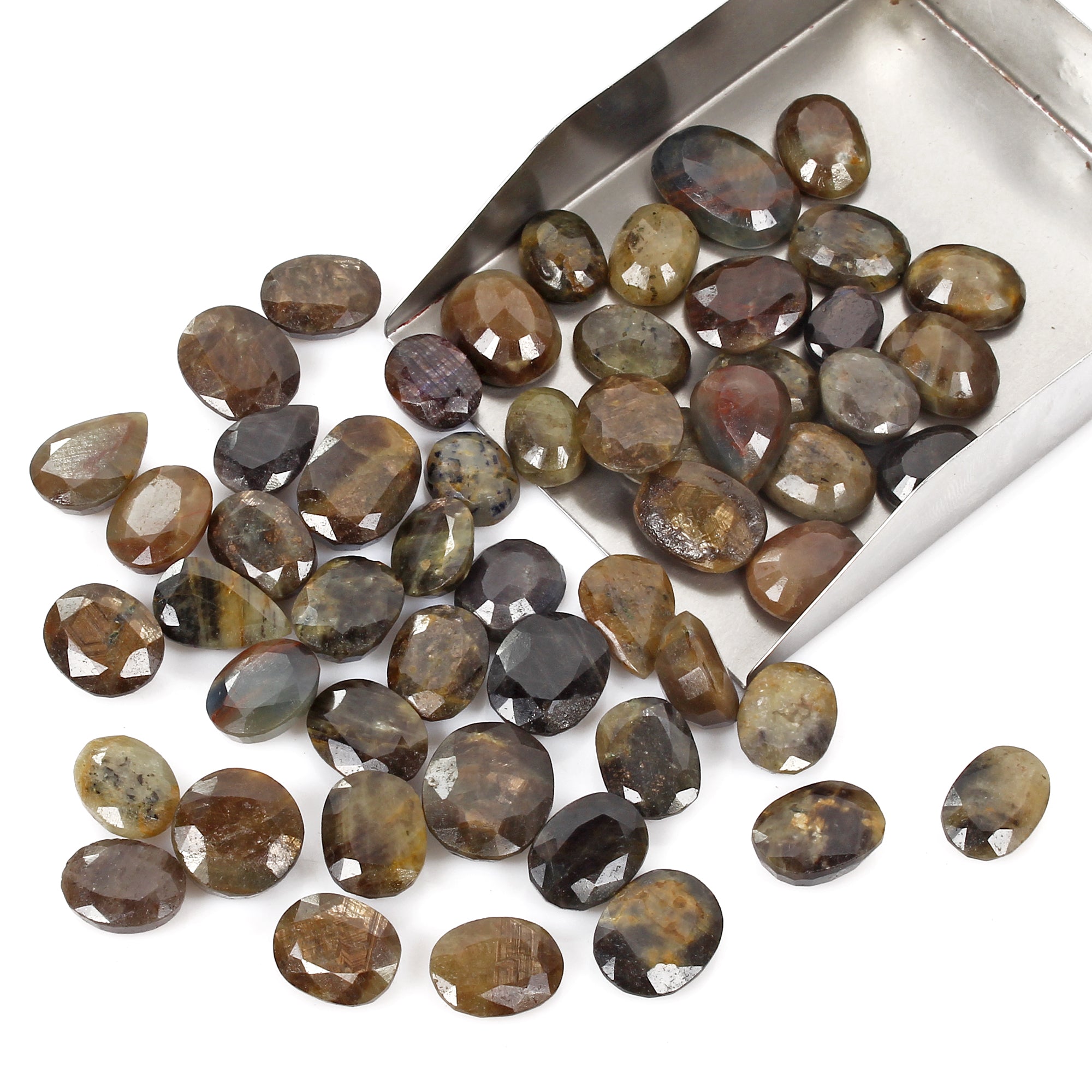 800 Cts/55 Pcs Natural Untreated Multi Color Sapphire Mixed Cut Gems For Jewelry
