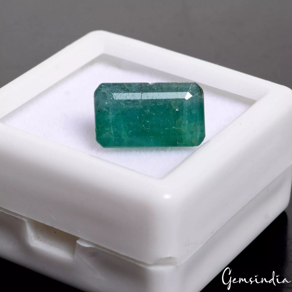 4.35 Ct Emerald Zambian Octagon Cut Untreated Certified Gemstone For Ring Use