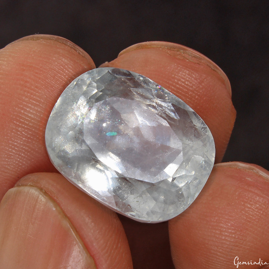 Certified 17.40Ct Santa Maria Aquamarine Gemstone From Brazil 100% Natural Color