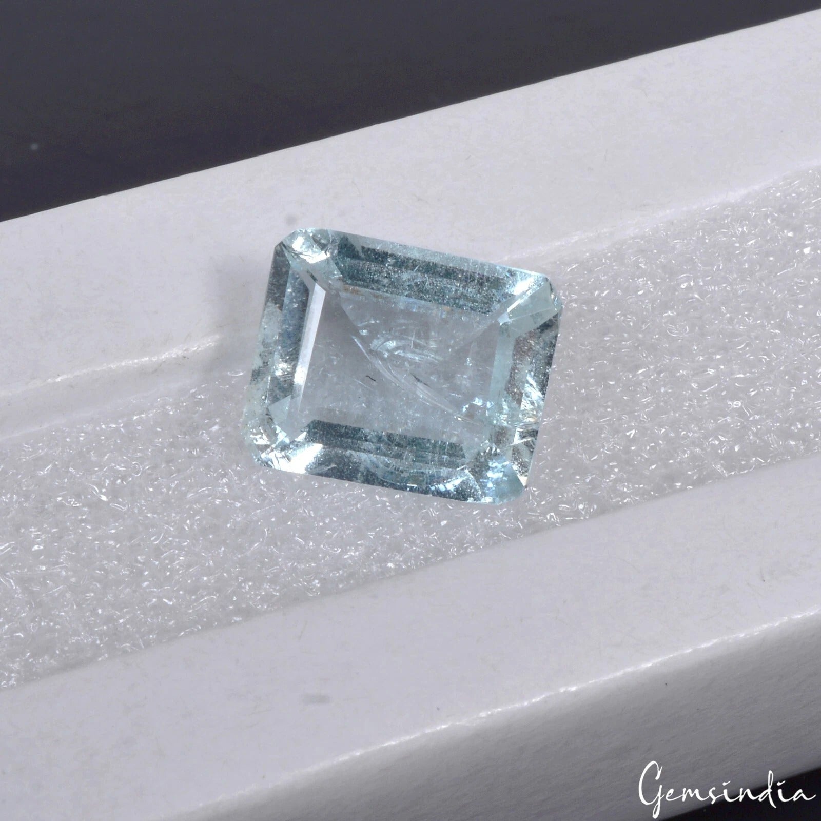 Certified 5.50 Cts Natural Untreated Blue Aquamarine Octagon Cut Gem For Ring