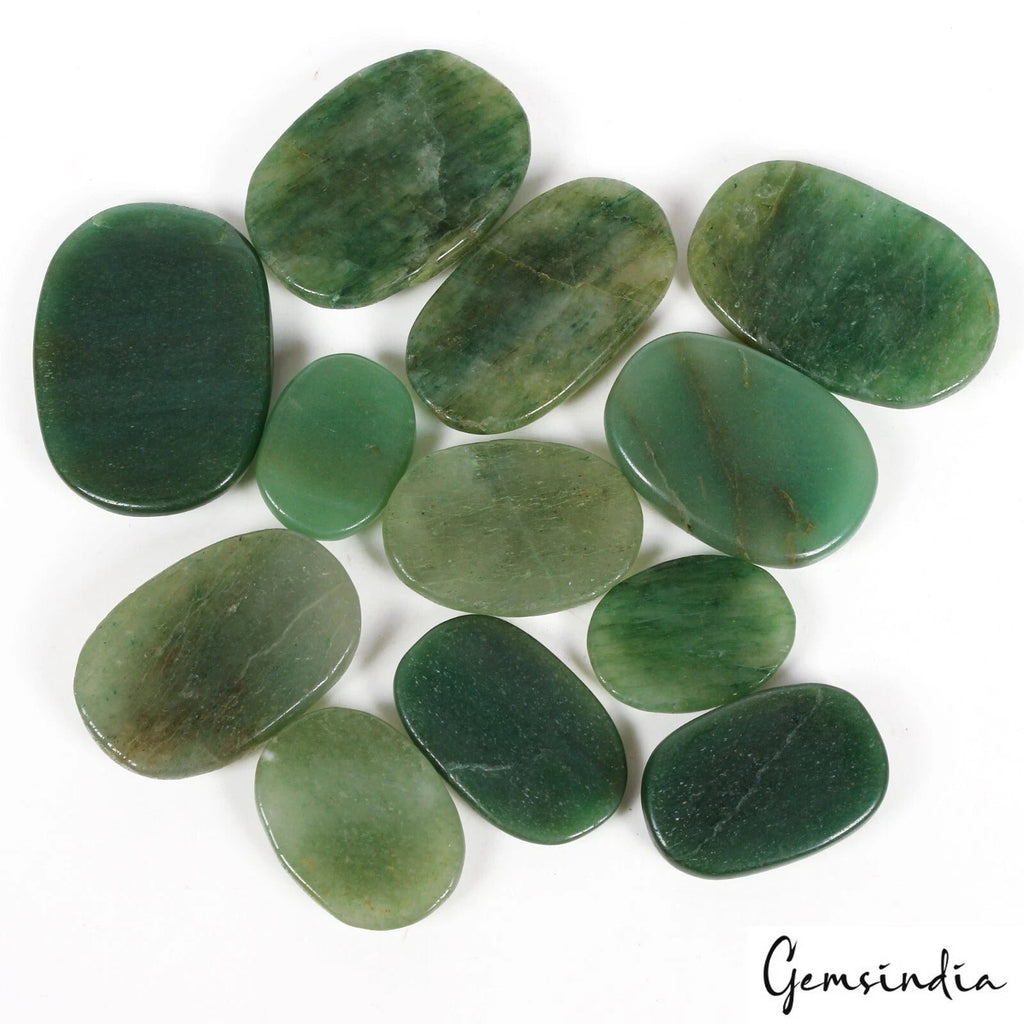1000 Ct Natural Green Aventurine Oval Cabochon Untreated Loose Gemstones 12 Pcs