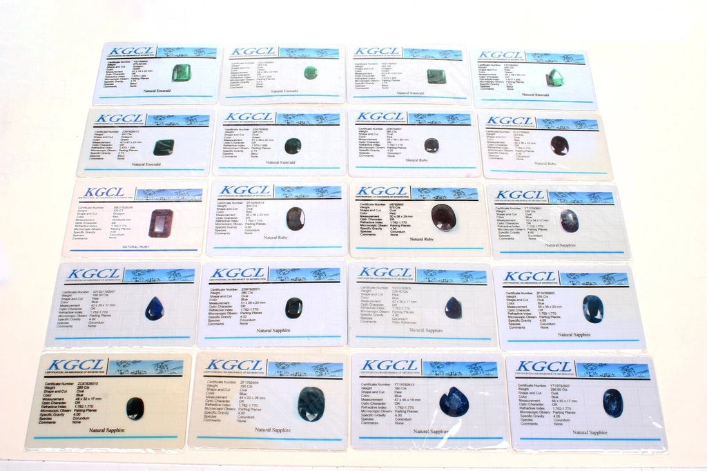 Natural 20 Pcs Ruby Emerald & Sapphire Mix Shape Loose Huge Gemstones 42-61mm