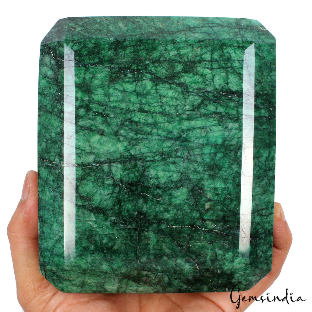 3.29 Kg Natural Brazilian Emerald Stunning Green Huge Octagon Cut Loose Gemstone