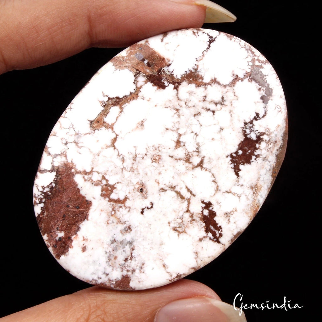 140 Ct Natural Untreated White Buffalo Turquoise Oval Loose Gemstone For Pendant
