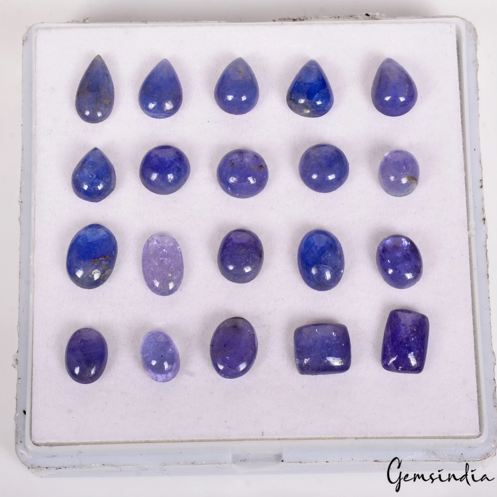 86.60 Ct Natural Tanzanite Cabochon Lot – Rich Blue-Violet Loose Gemstones~20Pcs