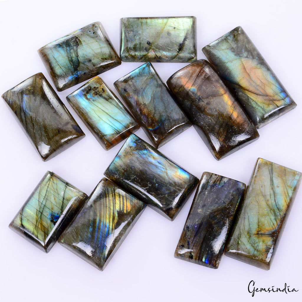 580 Ct Natural Untreated Spectrolite Labradorite Rectangle Cabochon Loose Gems