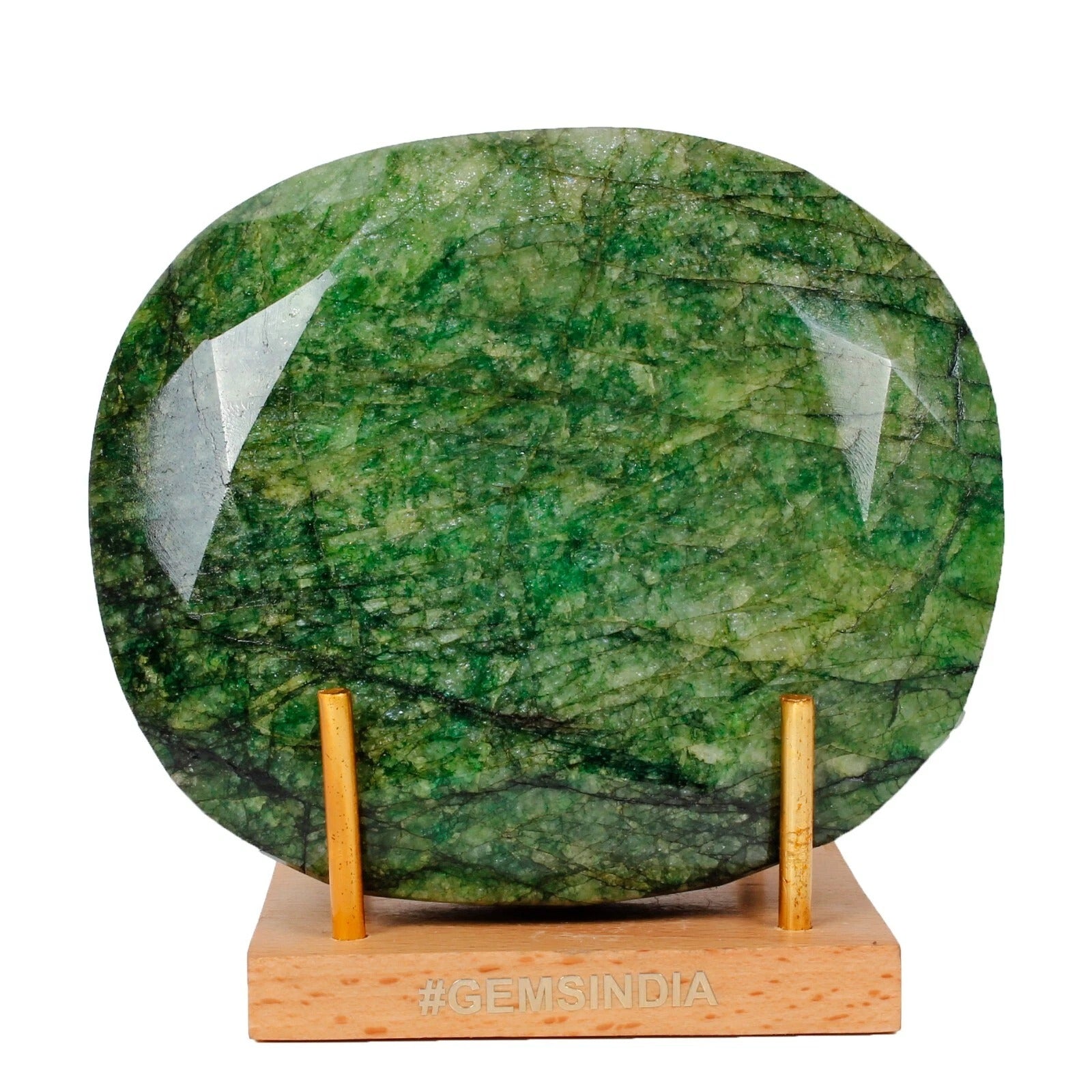 Emerald Loose Gemstone, Oval Cut, Color Enhanced — 114 x 98 x 56mm, 5000 Ct