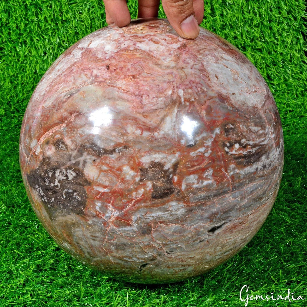 13.5 Kilo Natural Red Jasper Large Crystal Healing Sphere Gemstone/Home Decor