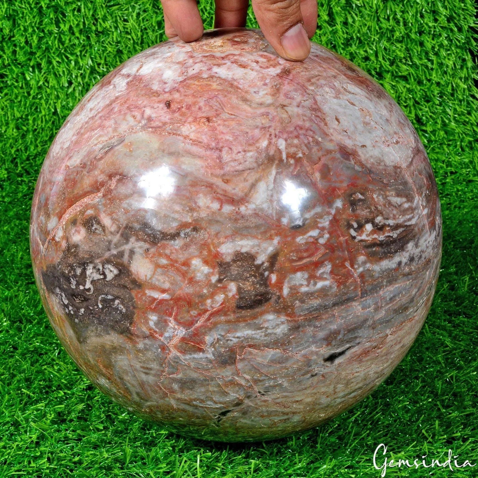 13.5 Kilo Natural Red Jasper Large Crystal Healing Sphere Gemstone/Home Decor