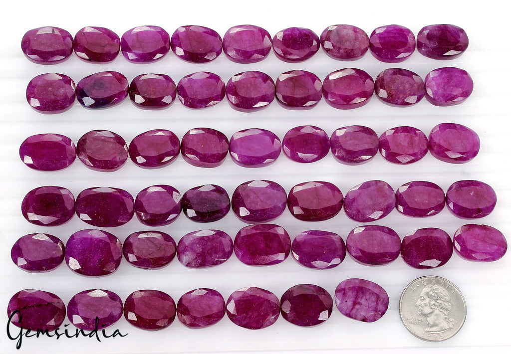 52 Pcs~ Natural Red Beryl Bixbite Utah Oval Cut Loose 1000 Ct Gemstones 17-20mm