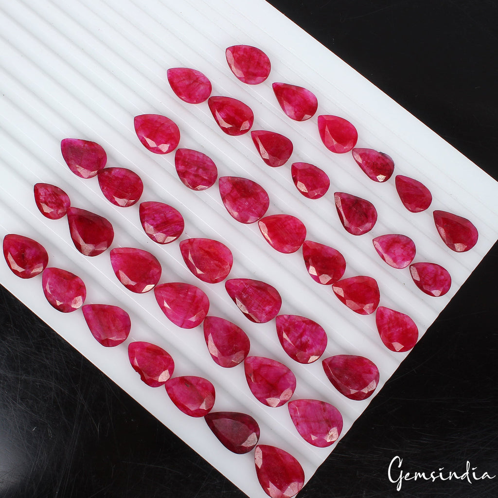 310 Cts/41 Pcs Natural Eye Catching USA Pink Beryl Bixbite Pear Gems For Jewelry