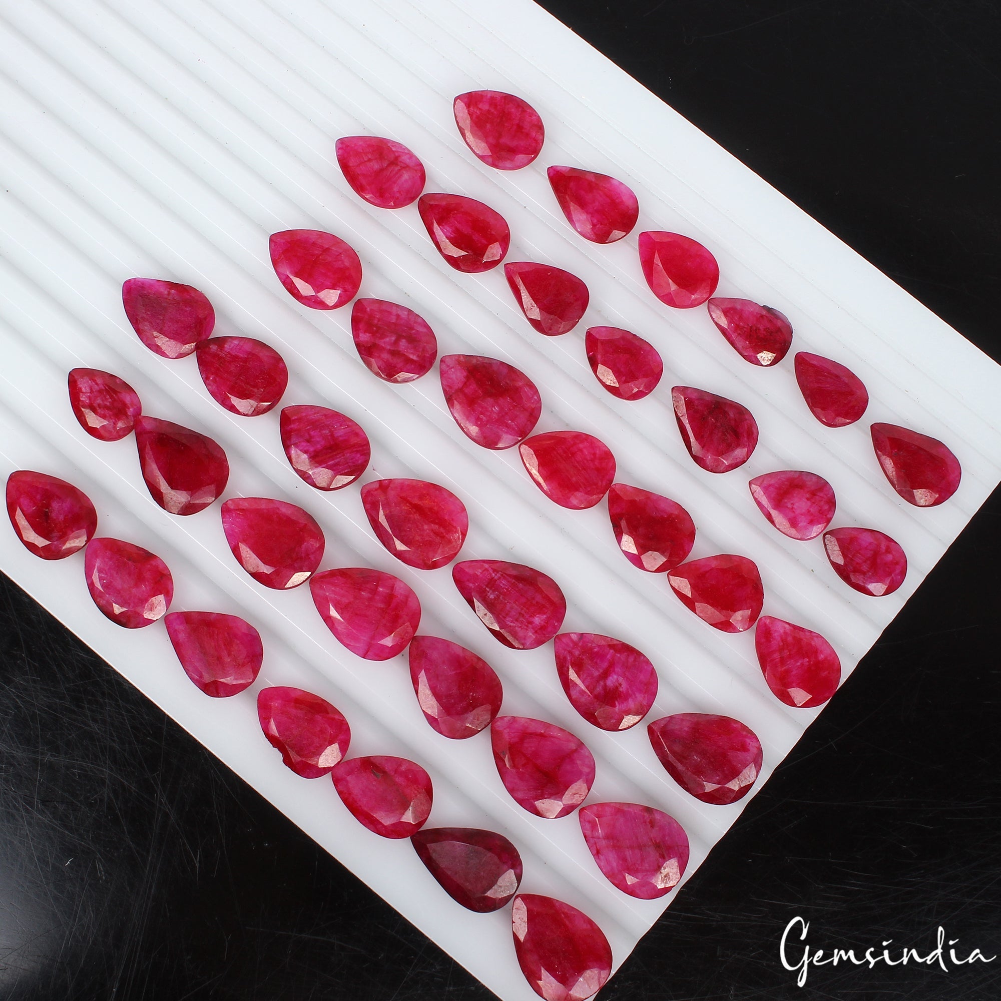 310 Cts/41 Pcs Natural Eye Catching USA Pink Beryl Bixbite Pear Gems For Jewelry