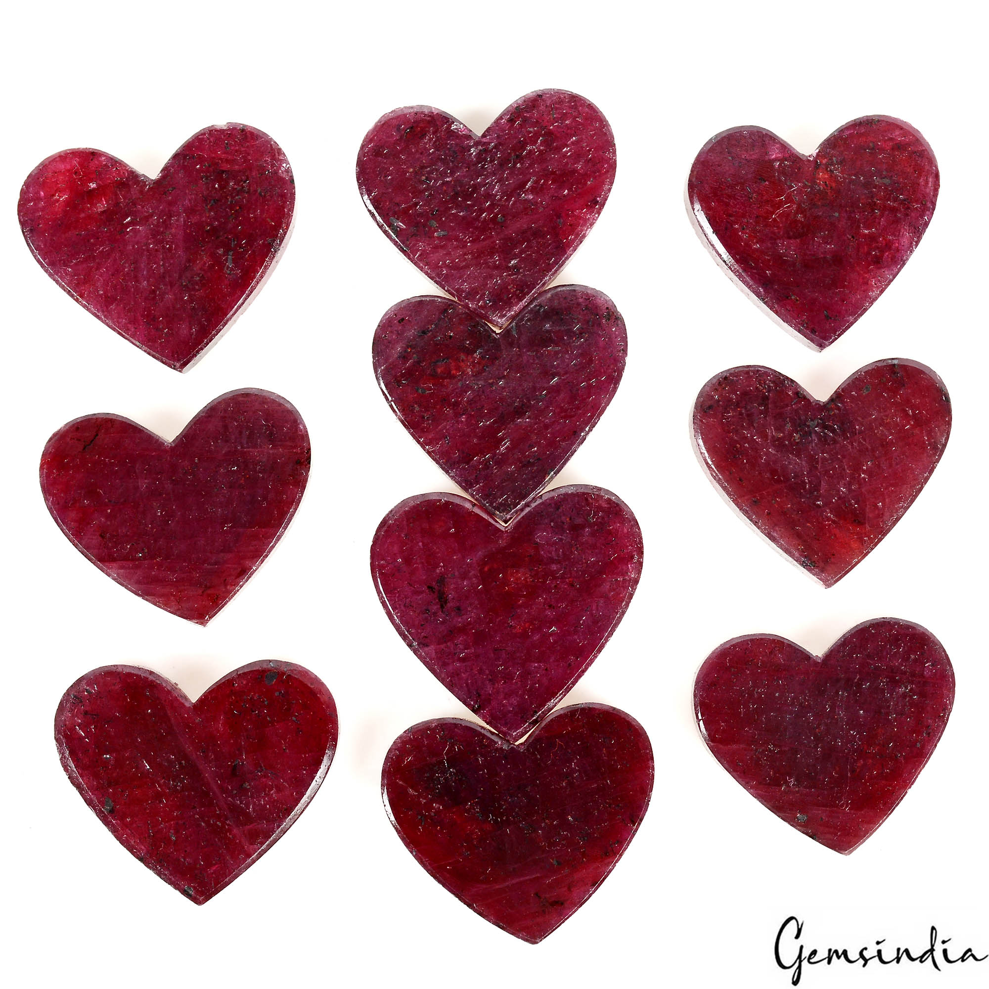 10 Pcs Natural Red Ruby Heart Cut Loose 27-30mm Beautiful Gemstones Lot ~ 720 Ct
