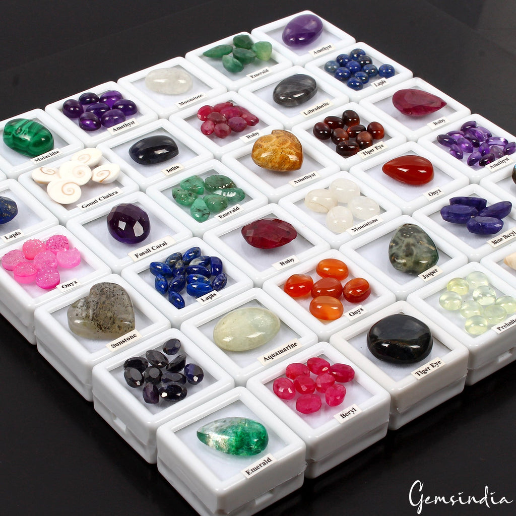 156Pcs Estate Genuine Semi Precious Loose Mix Cut Multi Gemstones Lot Collection