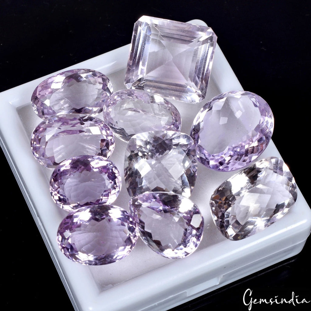 Amethyst Lot, Loose Gemstone, Untreated, Purple — 10 Pieces, 17mm, 200 Ct