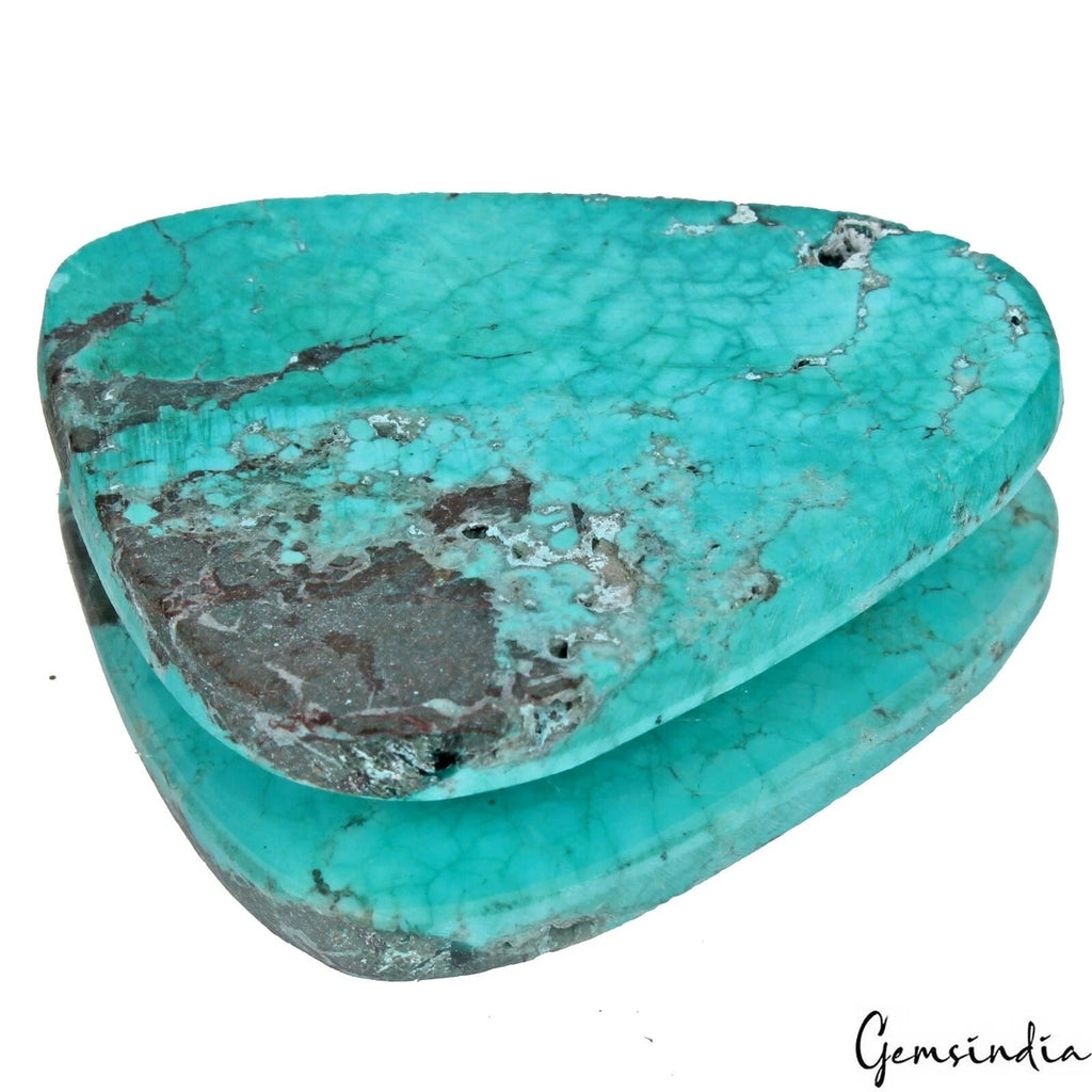 120.80 Ct Natural Arizona Blue Turquoise Fancy Cab Loose Gems From United State
