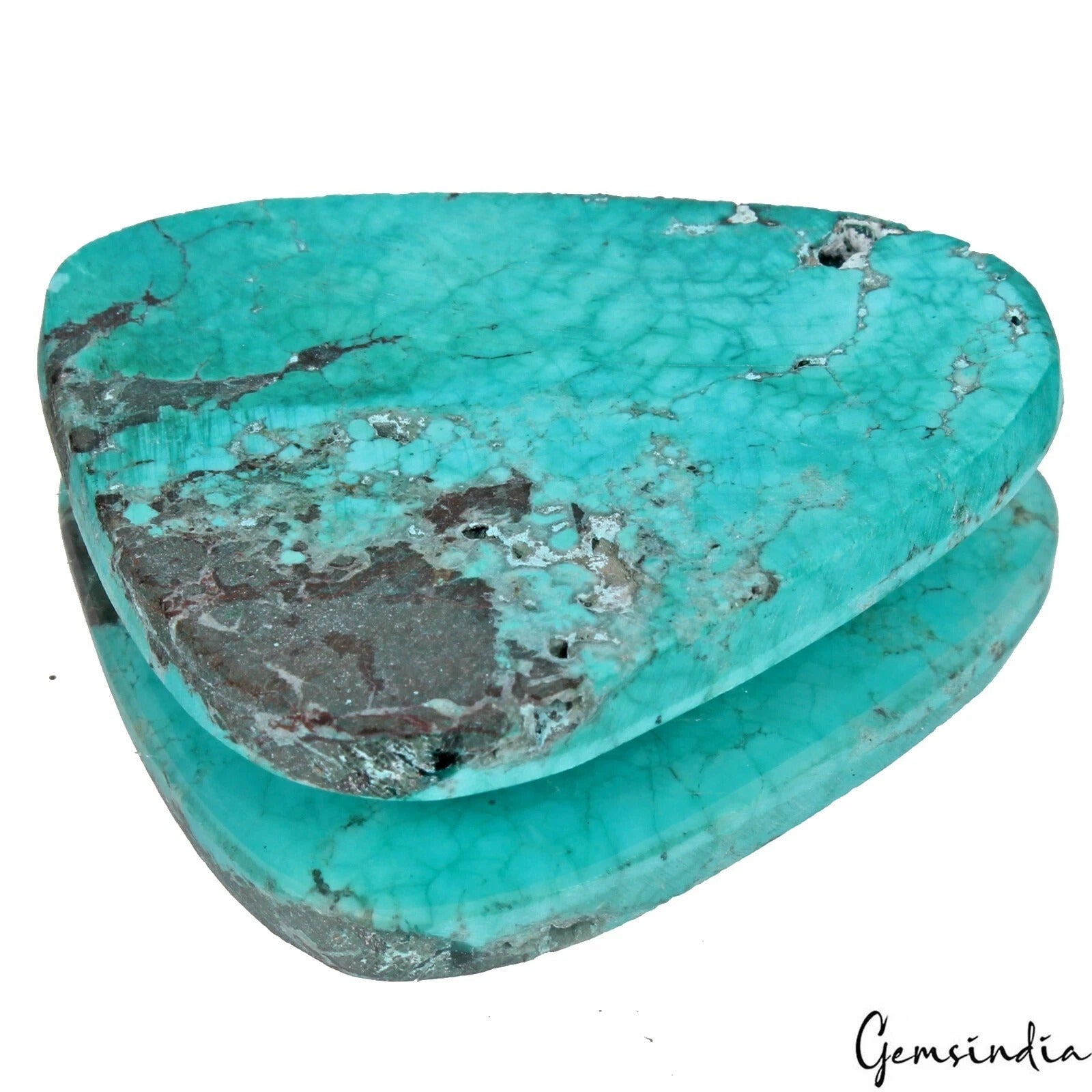 120.80 Ct Natural Arizona Blue Turquoise Fancy Cab Loose Gems From United State