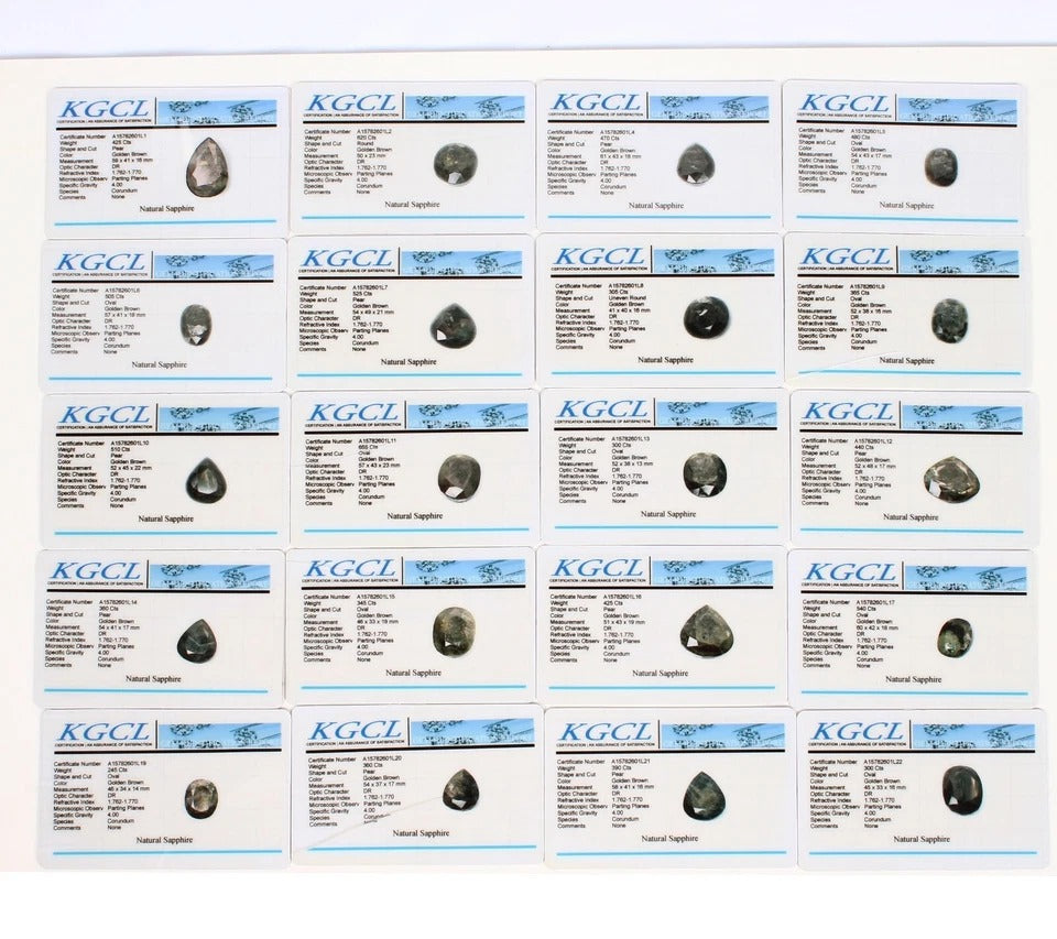 Sapphire Lot, Loose Gemstone, Untreated, Brown — 20 Pieces, 41mm to 61mm, 8265 Ct