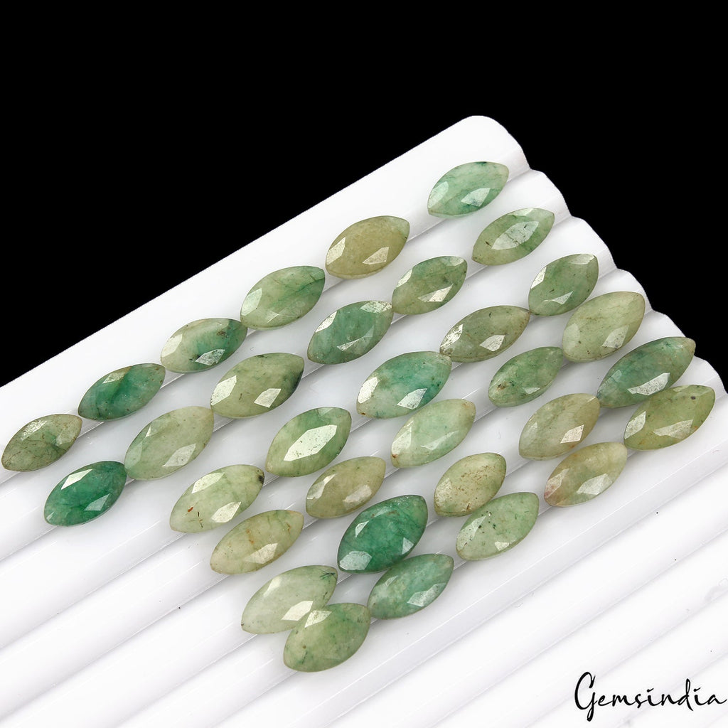 94 Ct/32 Pcs Natural Green Brazilian Emerald Marquise Cut Loose Gems For Jewelry