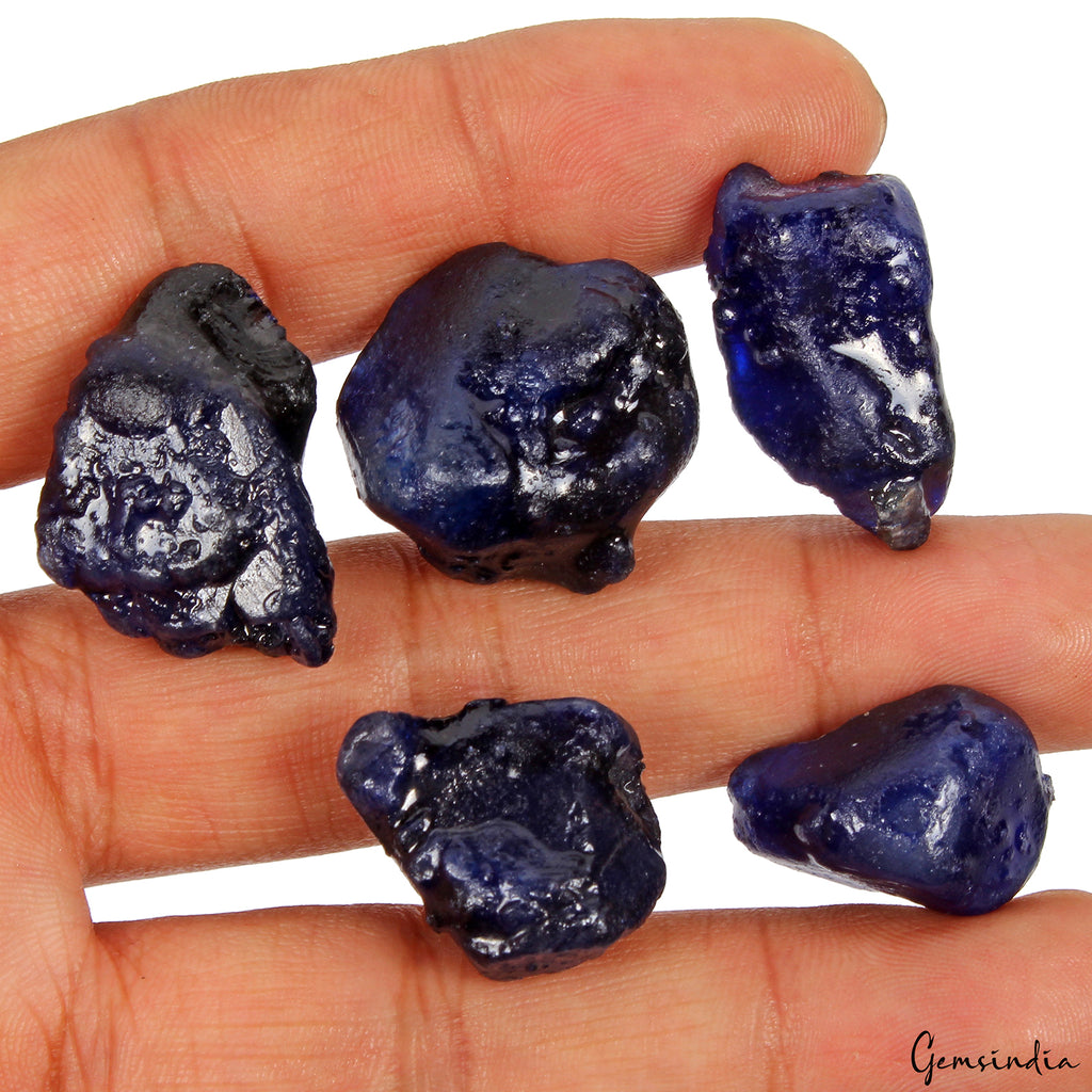 Ceylon Blue Sapphire Rough Specimen, Heated — 20mm To 27mm, 250.10 Ct, Sri Lanka