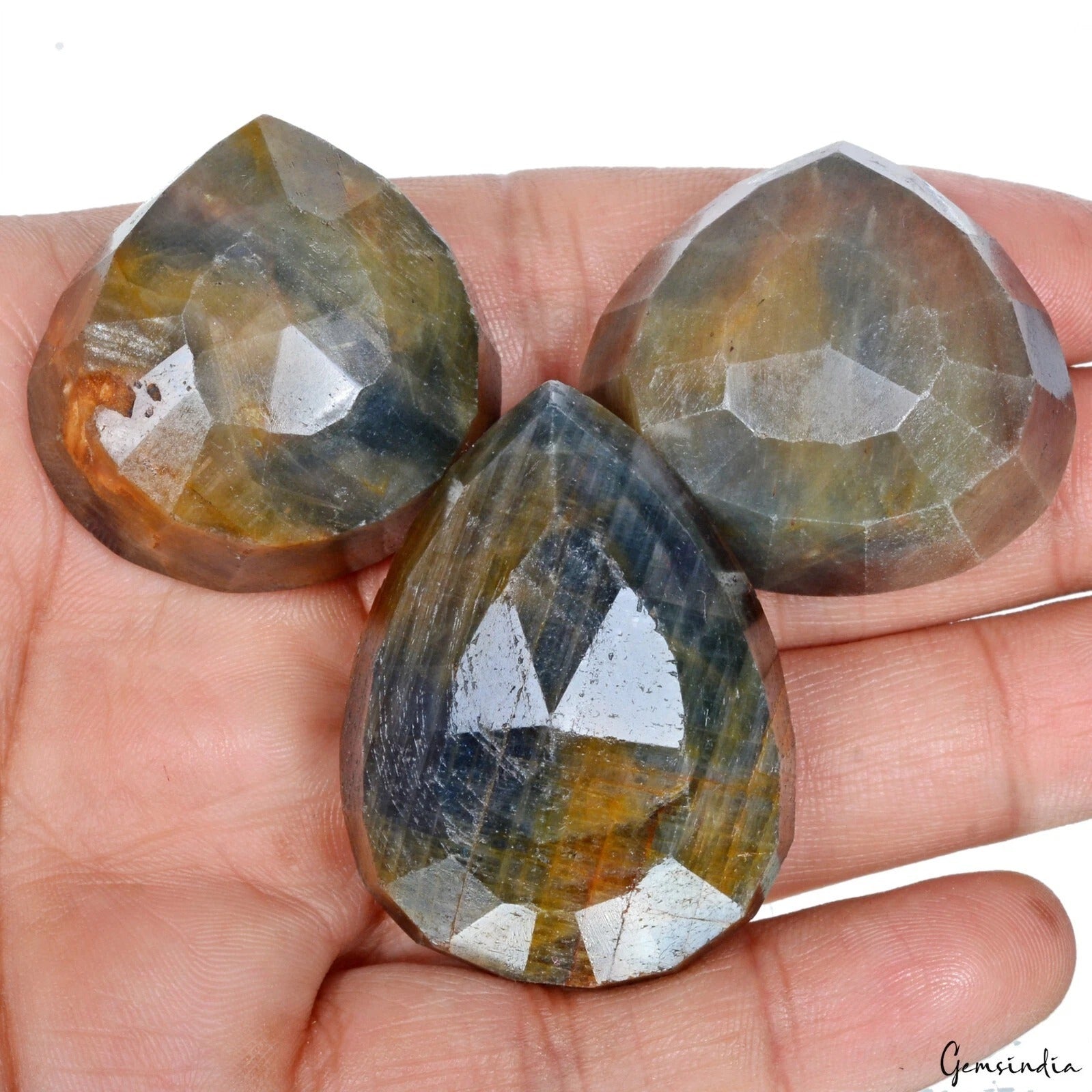700 Ct Natural Brown Blue Sapphire Loose Untreated Mix Cut Gemstones Lot ~ 3 Pcs