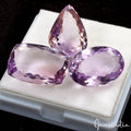 68.65 Ct Natural Purple Amethyst Loose Mix cut Unheated Gemstones, Brazil/ 3 Pcs