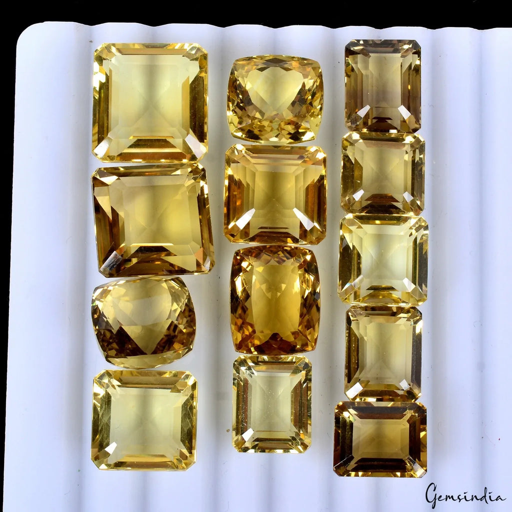 AAA Genuine Natural Golden Yellow Citrine Loose Gemstone faceted Mix Cut ~193 Ct