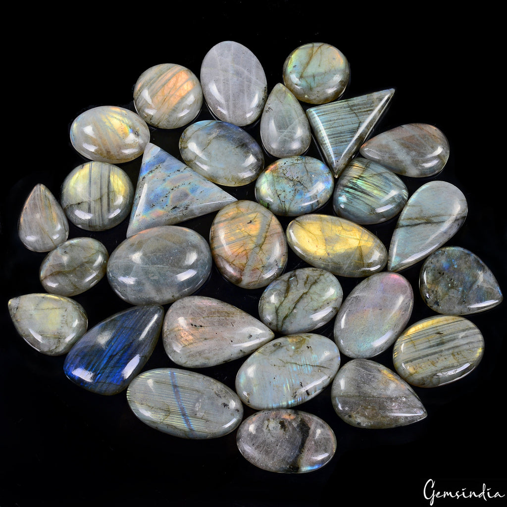 29 Pcs Wholesale Lot Natural Multi Labradorite Mix Shape Cab Loose Gems ~1400 Ct