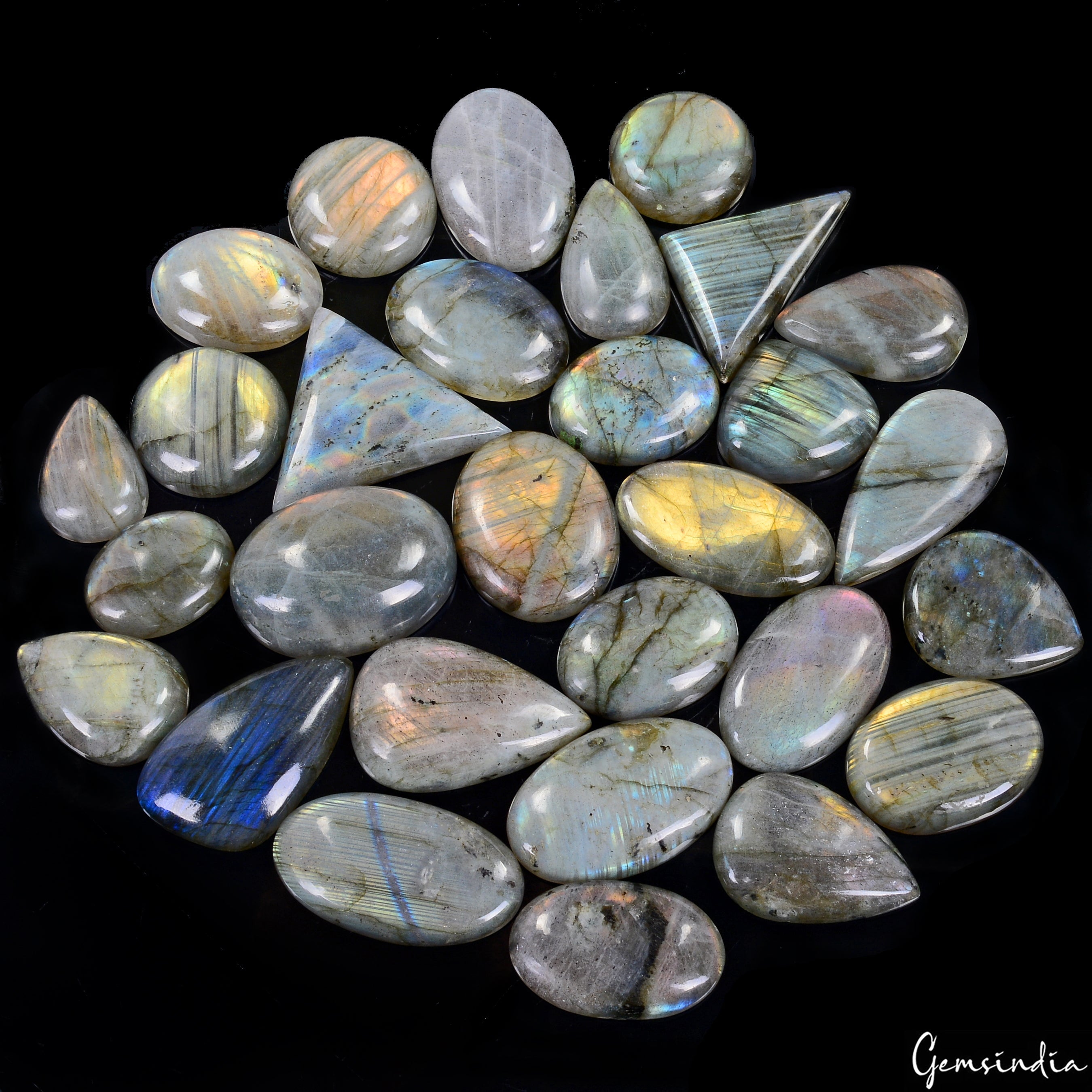 29 Pcs Wholesale Lot Natural Multi Labradorite Mix Shape Cab Loose Gems ~1400 Ct