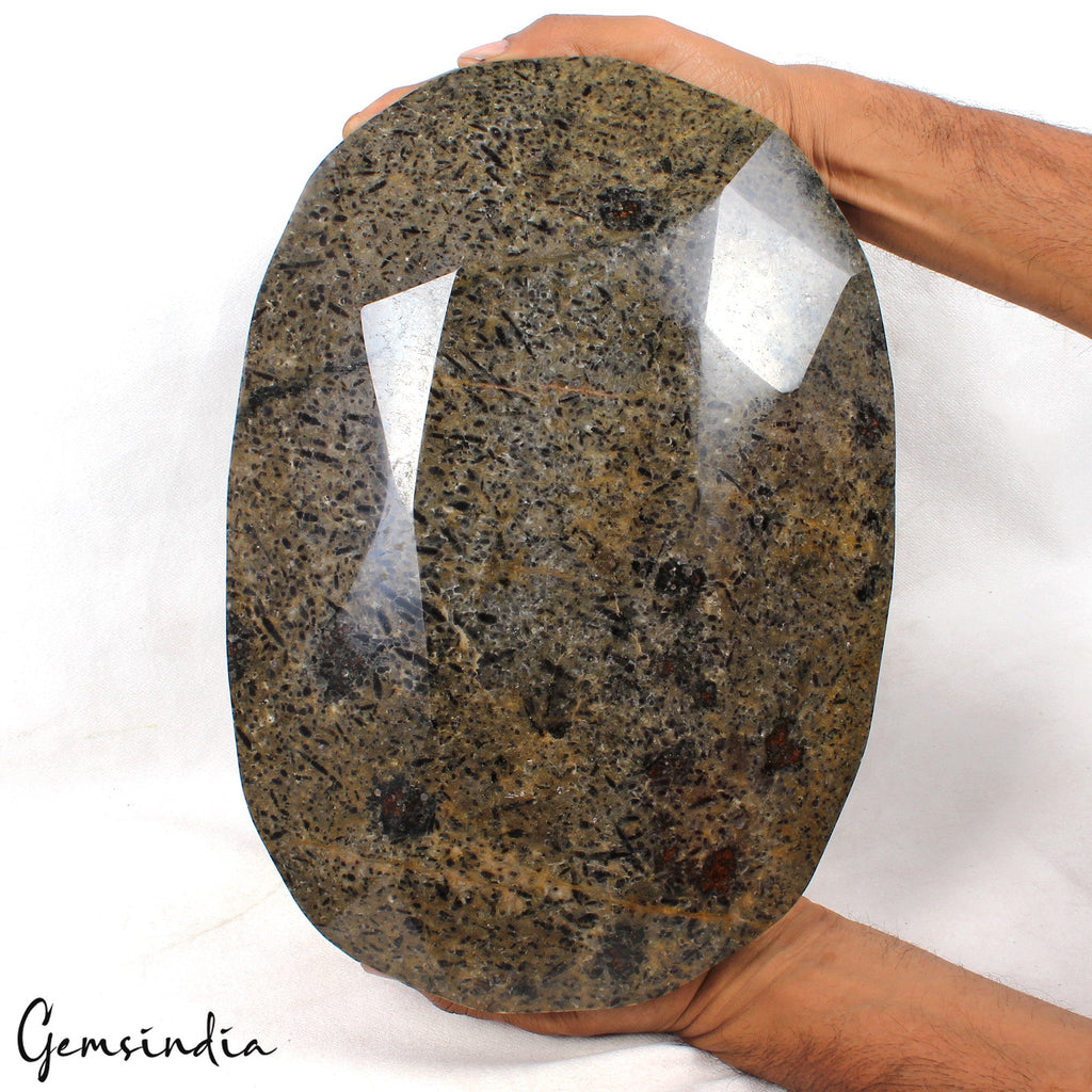 Biggest 17 Kg Natural Untreated Sapphire Oval Cut Leopard Pattern Rare Huge Gem