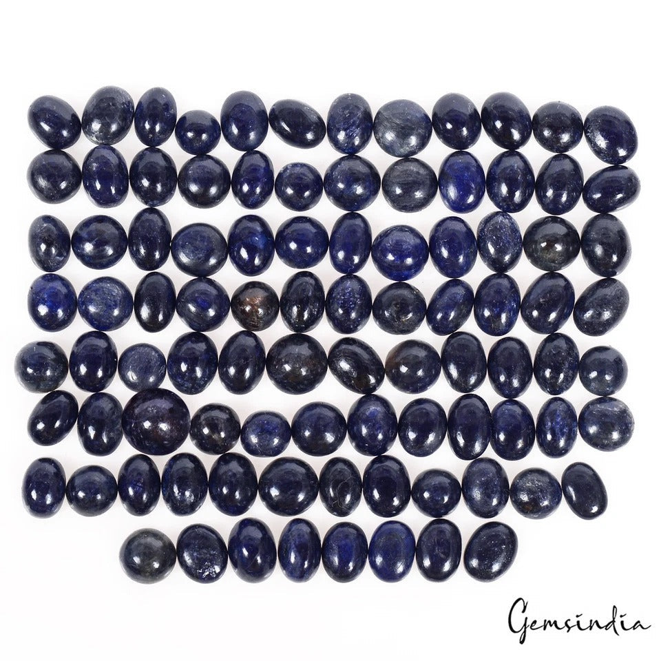 240 Ct Natural Blue Sapphire Oval Cab 6-9mm Loose Wholesale Gemstones Lot~92 Pcs