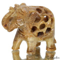 785 Ct Soapstone Carved Elephant -Baby Inside Mother's Tummy Sculpture/Home Deco