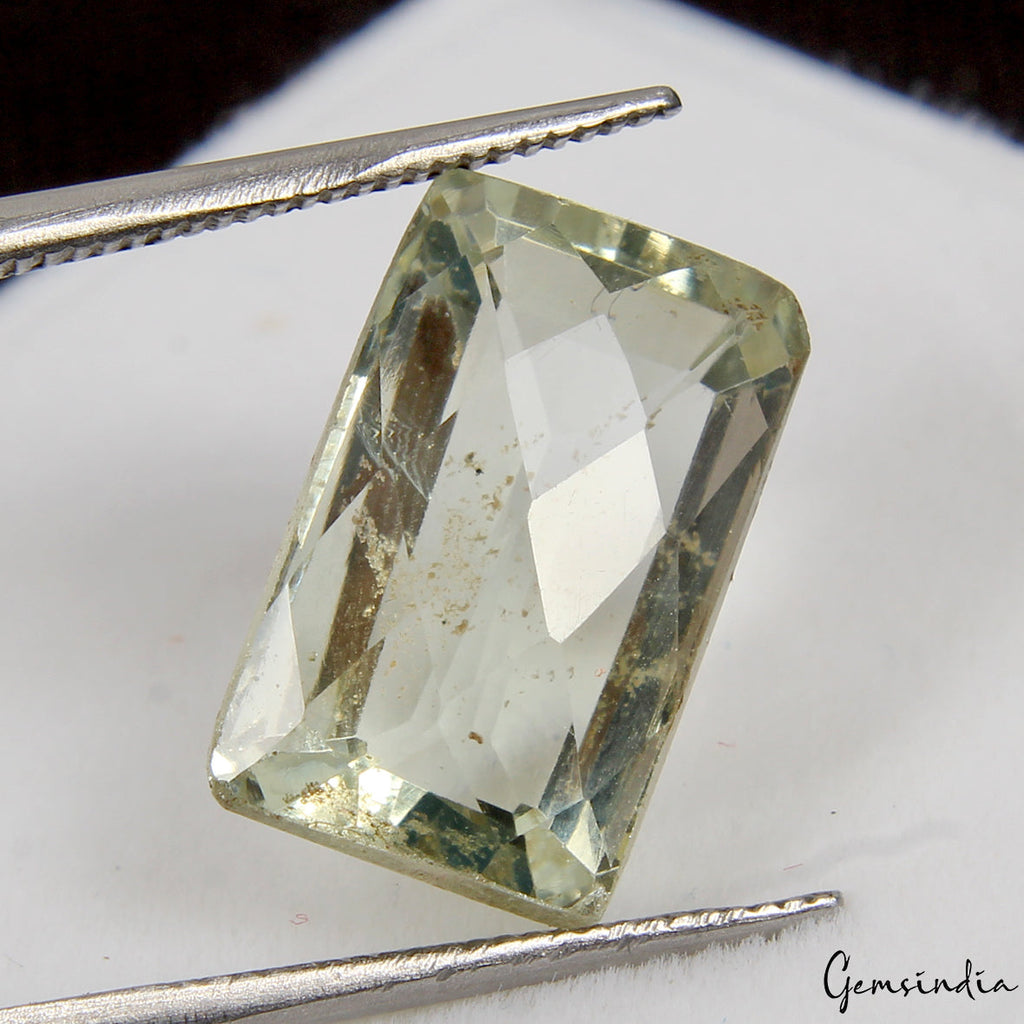 7.50 Ct Natural Green Aquamarine Baguette Checker Cut Untreated Jewelry Gemstone