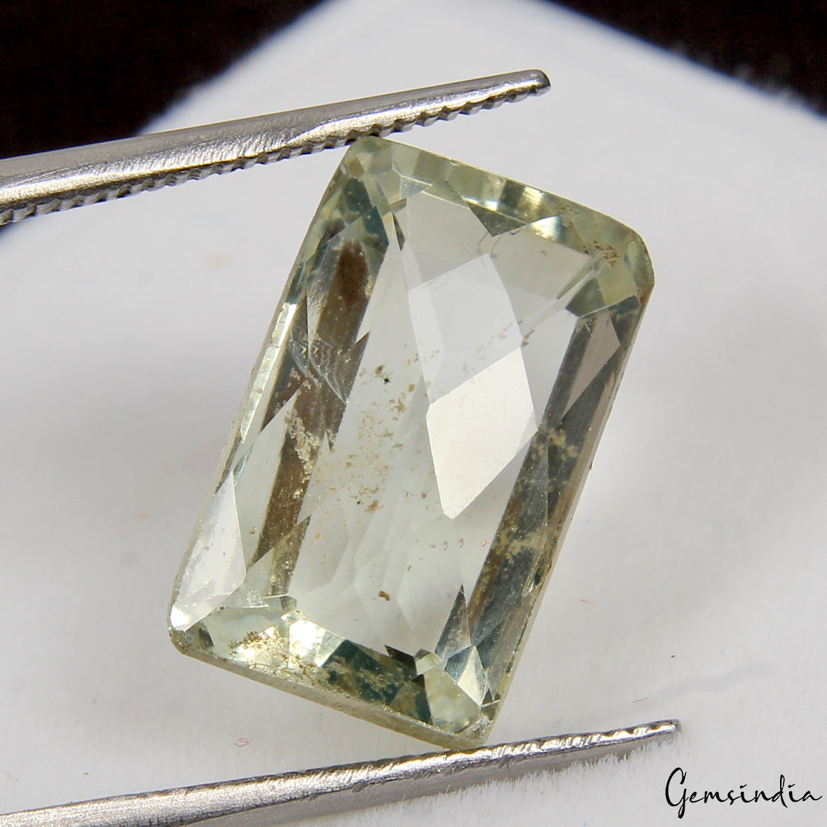 Aquamarine Loose Gemstone, Baguette Checker Cut, Untreated — 14x9x7 mm, 7.50 Ct