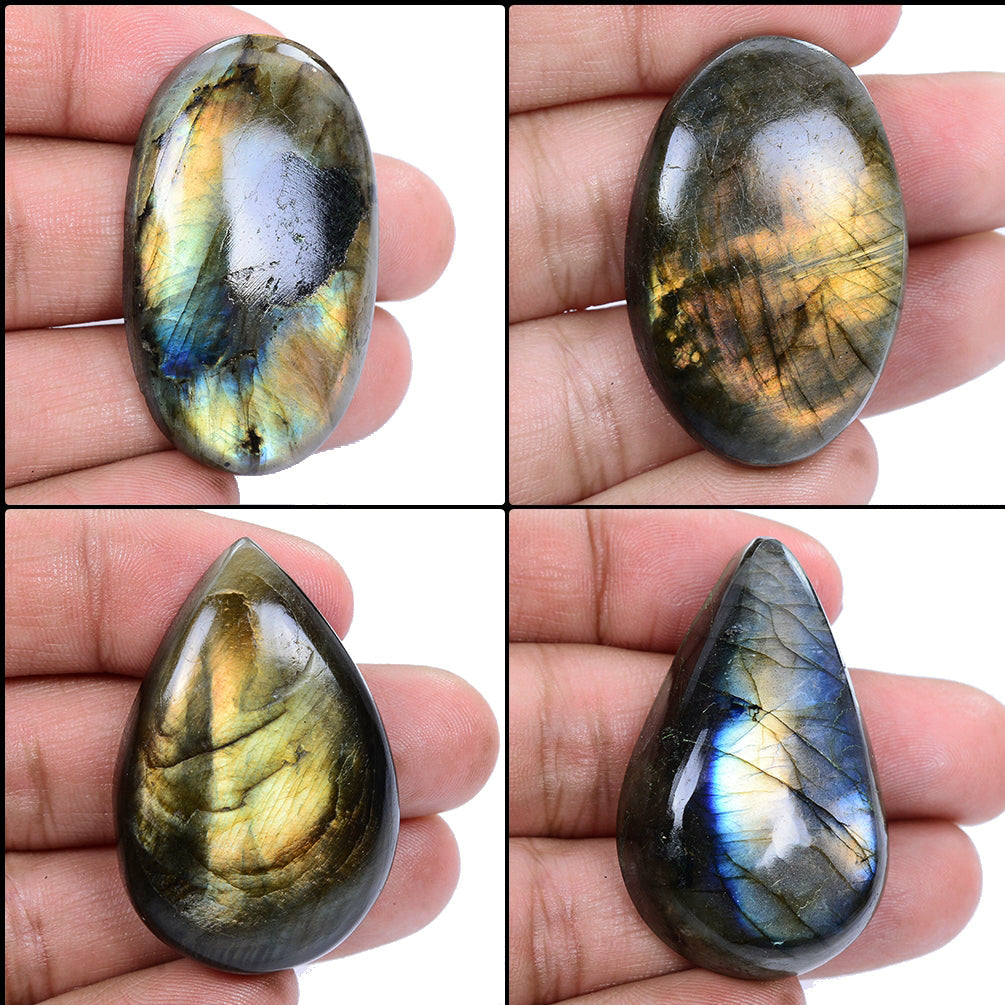 16 Pcs Natural Multi Flash Labradorite Mix Cabochon Loose Gemstones~ 1670 Ct Lot