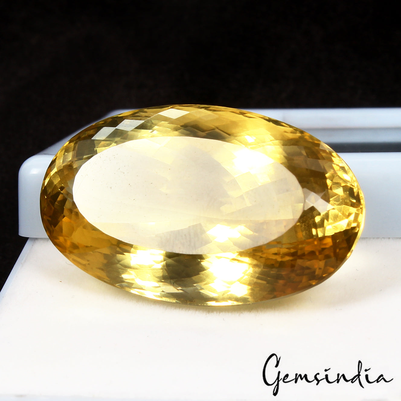 77.55 Cts Natural Untreated Brazilian Yellow Citrine Oval Faceted Huge Loose Gem