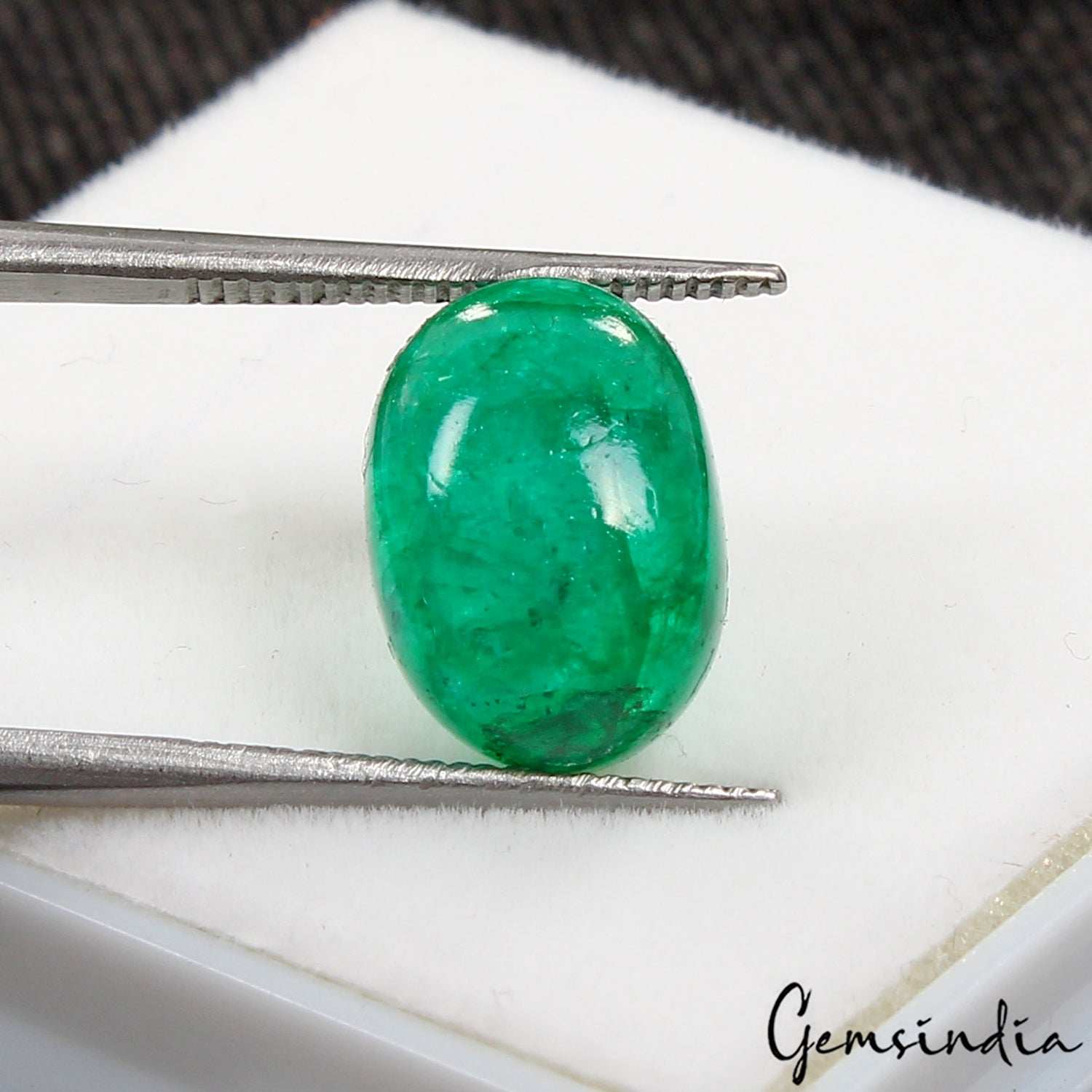 Certified 6.20 Cts Natural Colombian Green Emerald Oval Cab Loose Gem For Ring